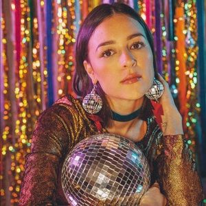 disco bolt holographic  earrings